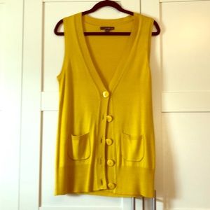 Yellow sleeveless cardigan